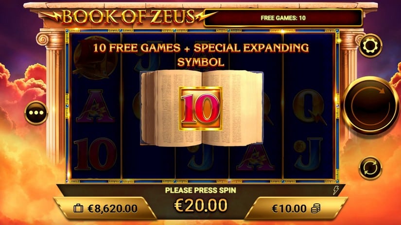 Book of Zeus slot screen 4
