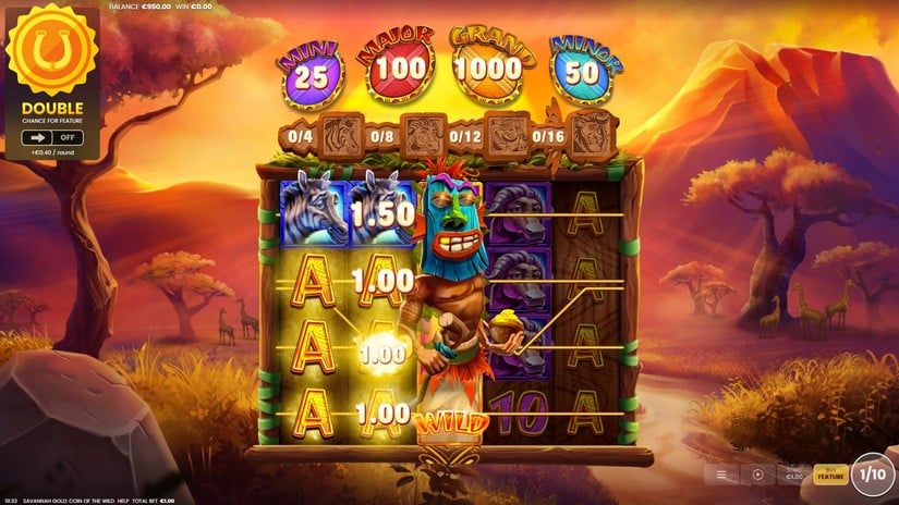 Savannah Gold Coin of the Wild slot screen 3