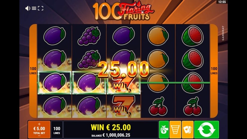 100 Flaring Fruits slot screen 3