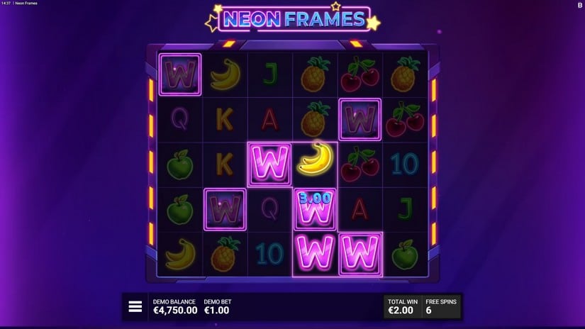 Neon Frames slot screen 4