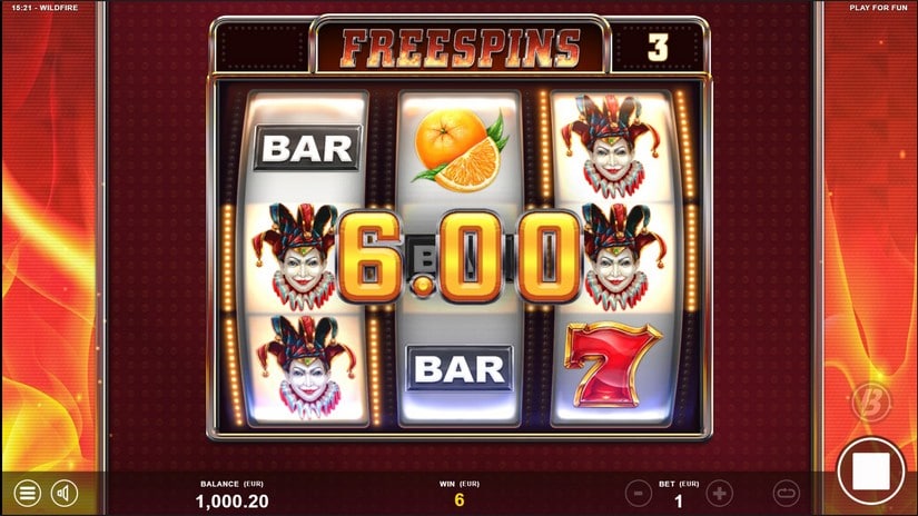 Wildfire slot screen 4