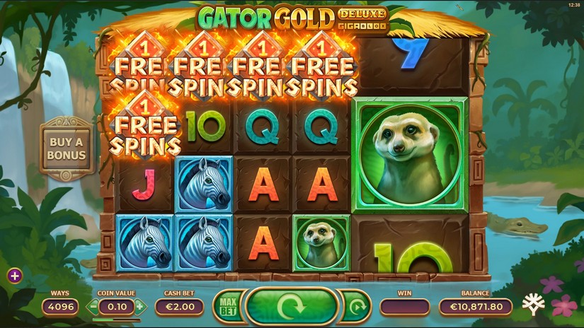 Gator Gold Deluxe Gigablox slot screen 2