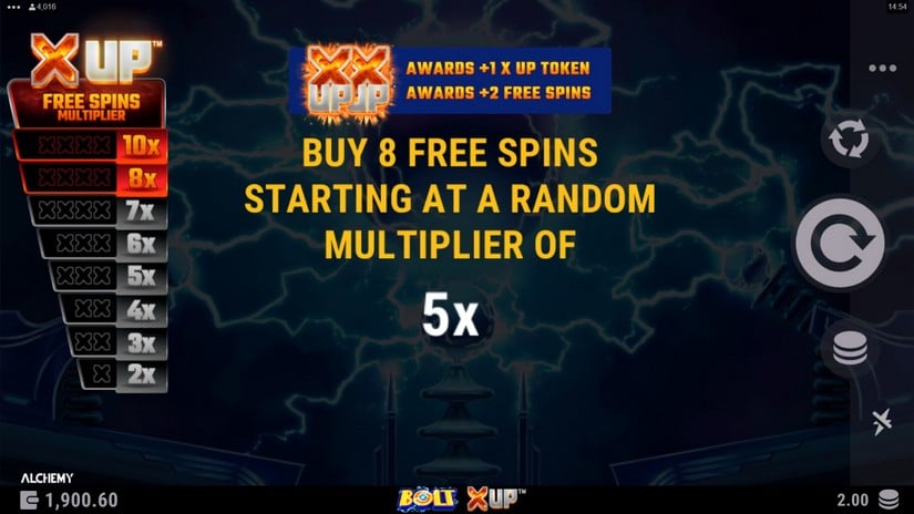 Bolt X UP slot screen 5