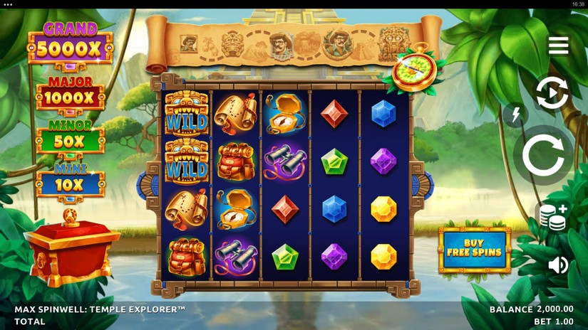 Max Spinwell Temple Explorer slot screen 1
