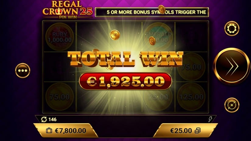 Regal Crown 25 slot screen 7