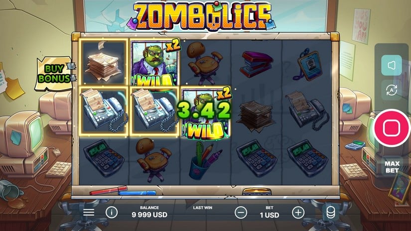 Zombolics slot screen 2