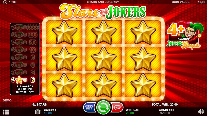 Stars and Jokers slot screen 4