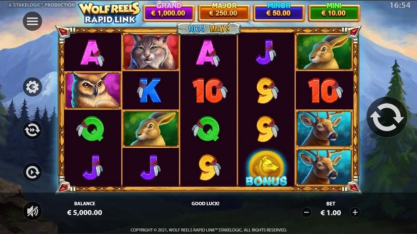 Wolf Reels Rapid Link slot screen 1