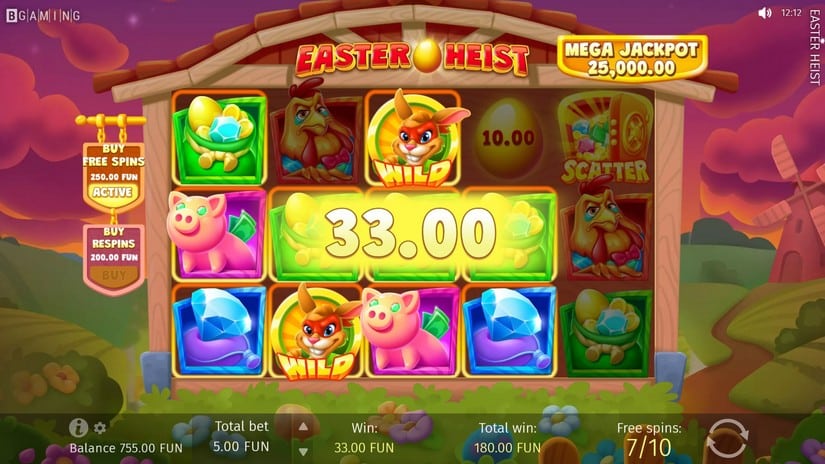 Easter Heist slot screen 6