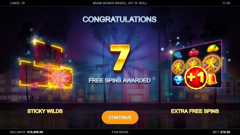 Miami Bonus Wheel Hit ‘n’ Roll slot screen 3