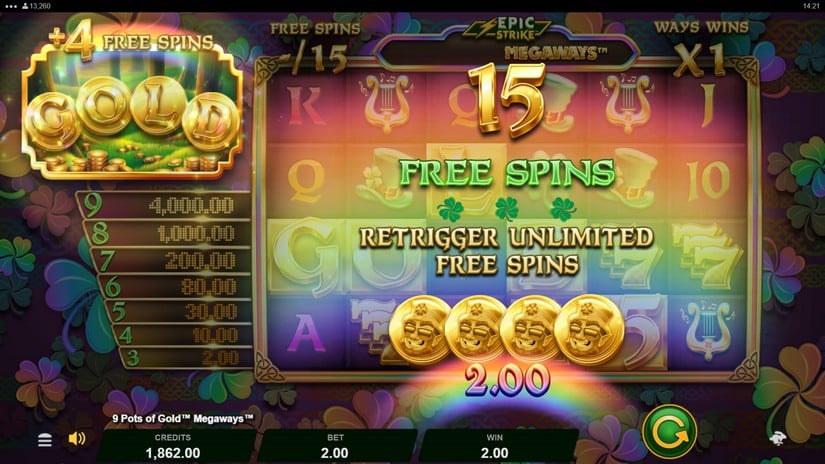 9 Pots of Gold Megaways slot screen 4