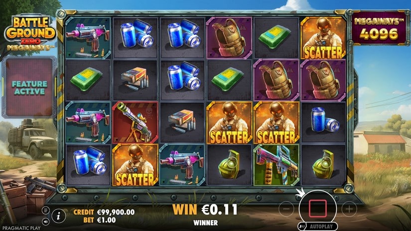 Battle Ground Zero Megaways slot screen 2