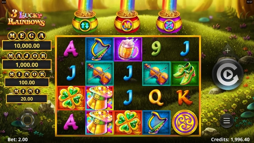 3 Lucky Rainbows slot screen 1
