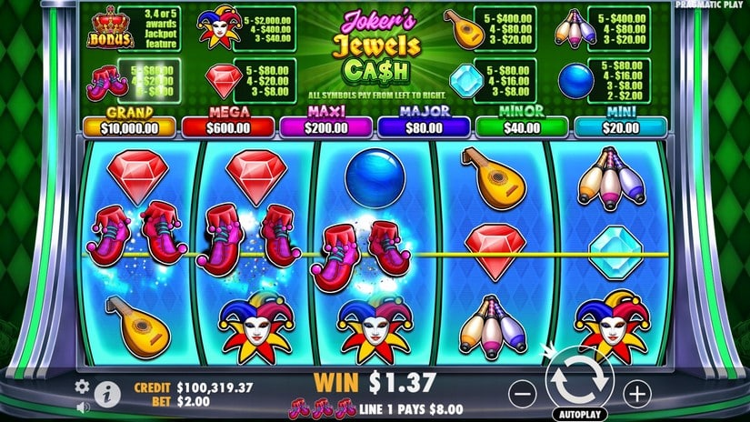 Joker’s Jewels Cash slot screen 3