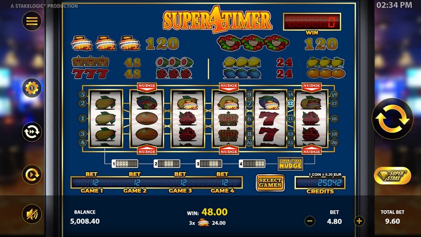 Super4Timer slot screen 4