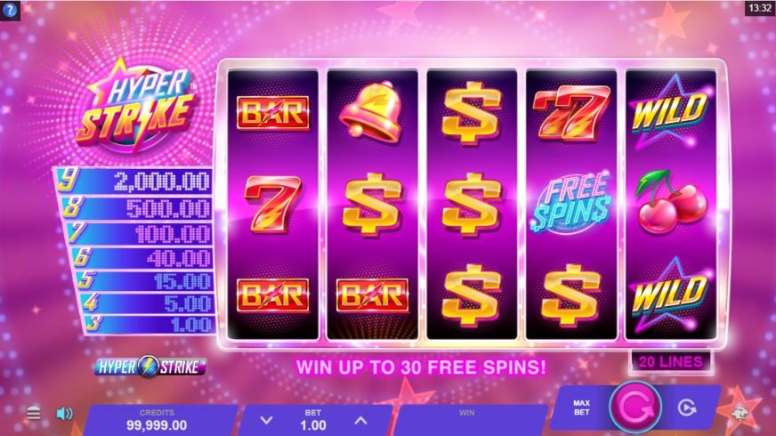 Hyper Strike slot screen 1