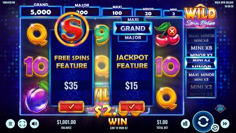 Wild Spin Deluxe slot screen 2