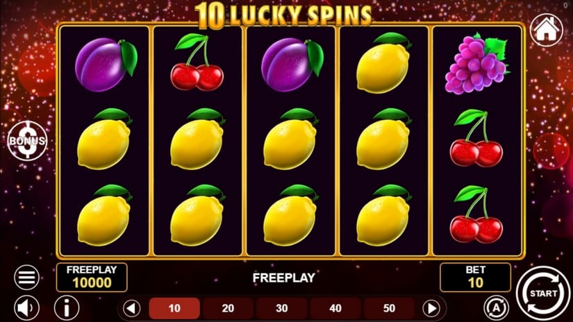 10 Lucky Spins slot screen 1