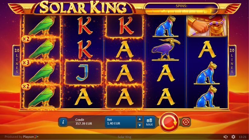 Solar King slot screen 5