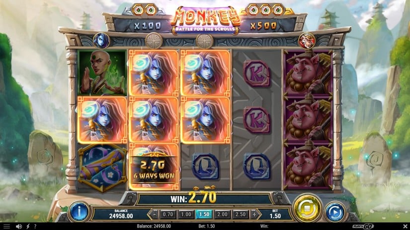 Monkey: Battle for the Scrolls slot screen 5