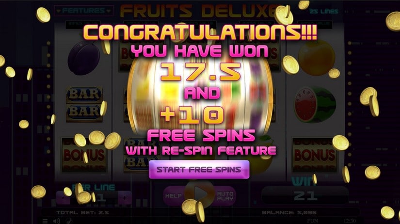 Fruits Deluxe slot screen 4