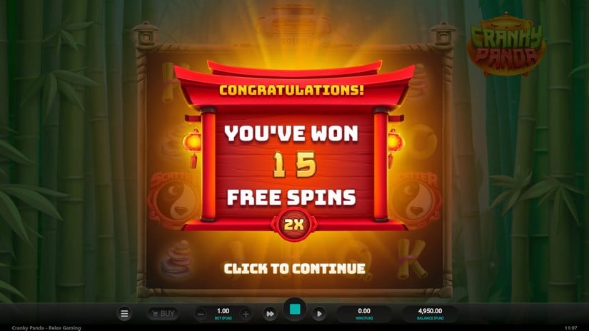 Cranky Panda slot screen 3