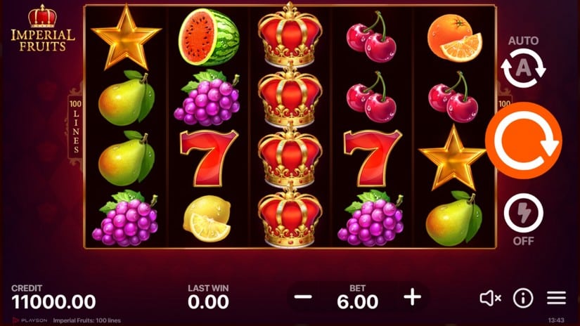 Imperial Fruits: 100 lines slot screen 1
