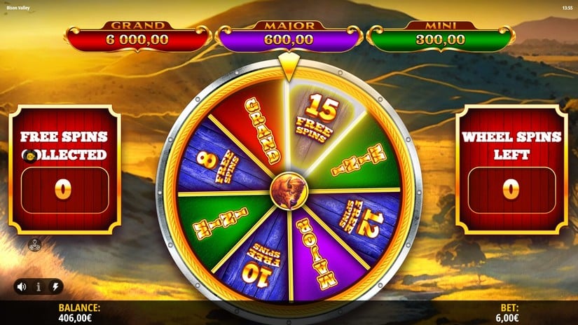 Bison Valley slot screen 3