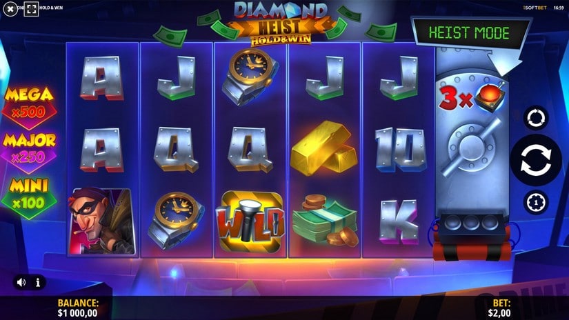 Diamond Heist Hold & Win slot screen 1
