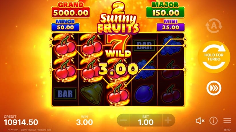 Sunny Fruits 2: Hold and Win slot screen 3
