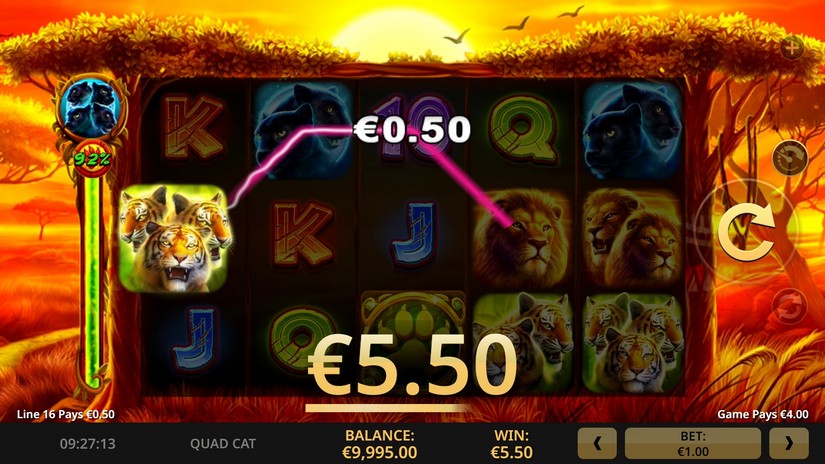 Quad Cat slot screen 3