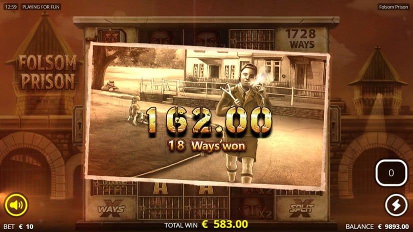 Folsom Prison slot screen 6