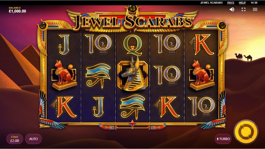Jewel Scarabs slot screen 1