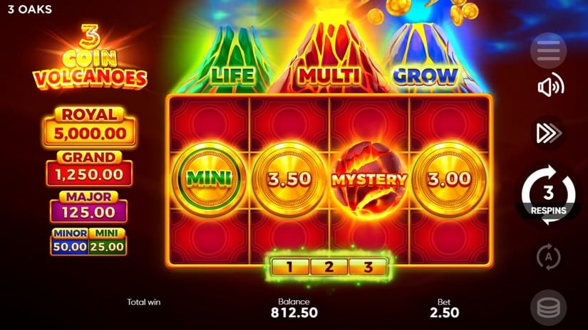 3 Coin Volcanoes slot screen 2