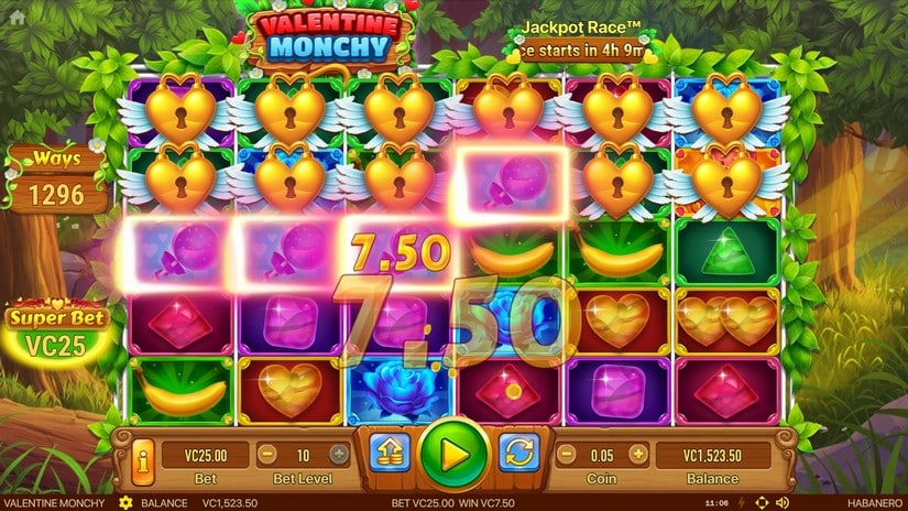 Valentine Monchy slot screen 5