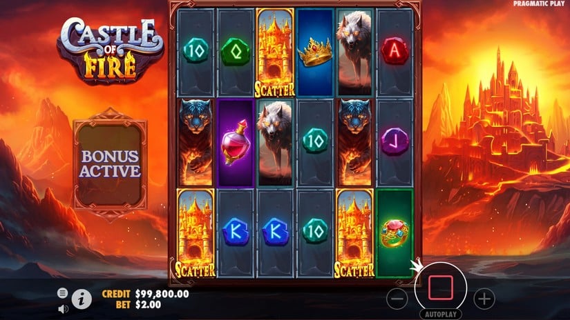 Castle of Fire slot screen 2