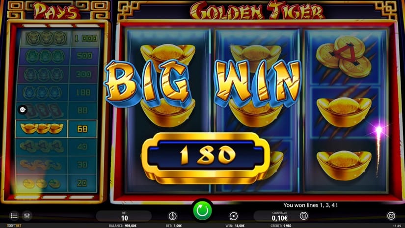 Golden Tiger slot screen 3