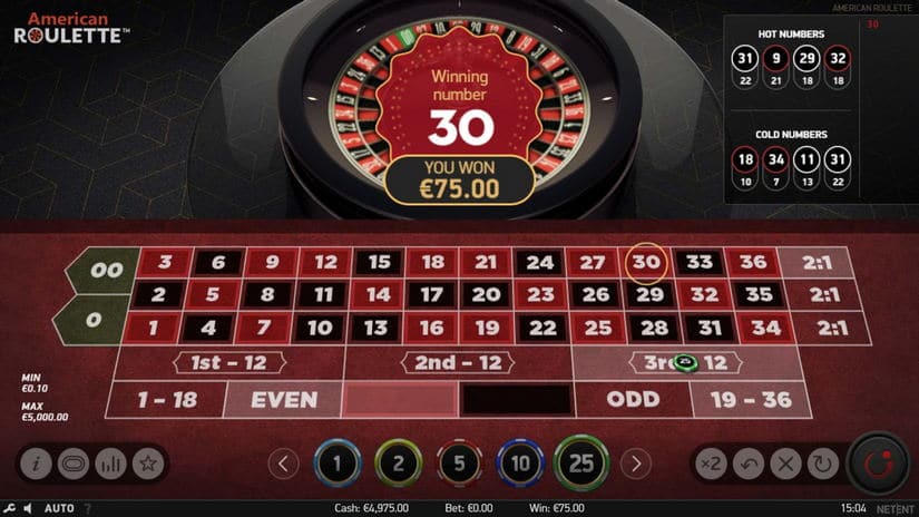 American Roulette slot screen 1