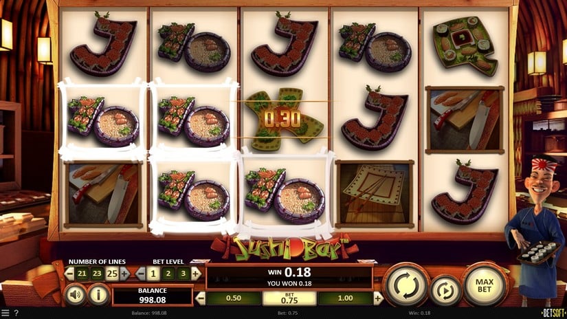 Sushi Bar slot screen 2