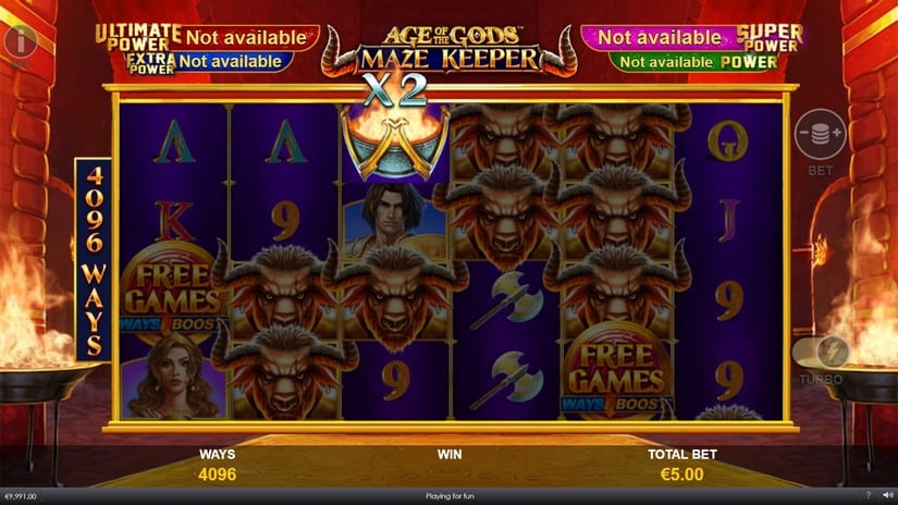 Age Of The Gods Maze Keeper slot screen 2