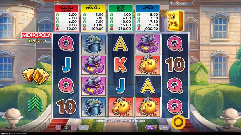 Monopoly Rent Rush slot screen 1