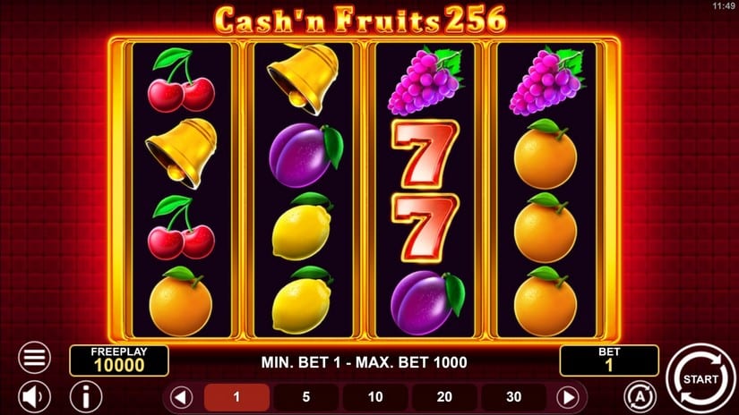 Cash’n Fruits 256 slot screen 1
