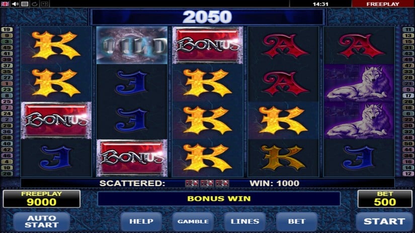 Vampires slot screen 2