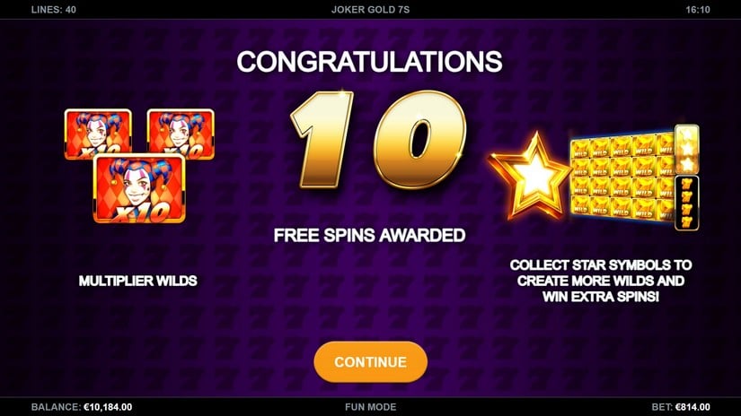 Joker Gold 7s slot screen 2