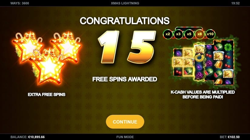 Xmas Lightning slot screen 2