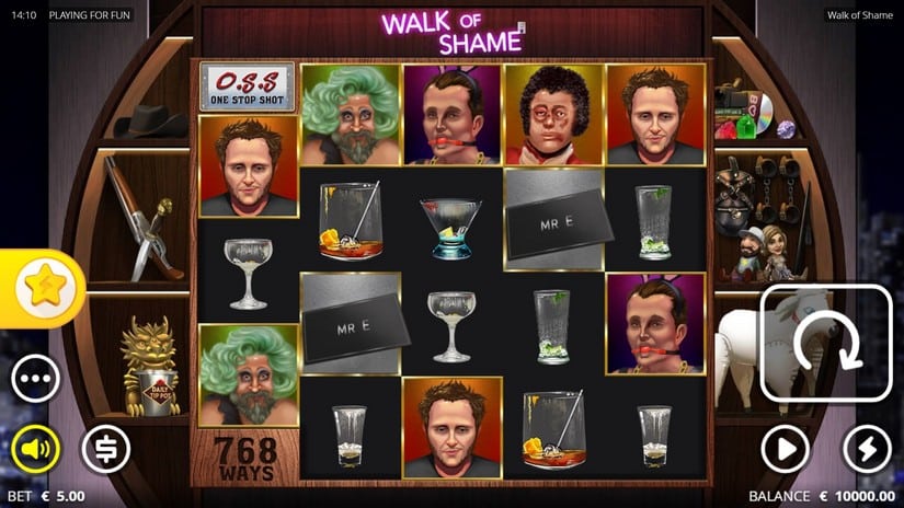 Walk of Shame slot screen 1