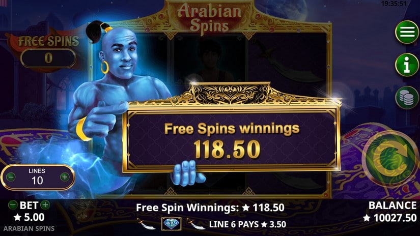 Arabian Spins slot screen 5