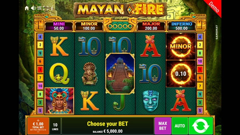 Mayan Fire slot screen 1
