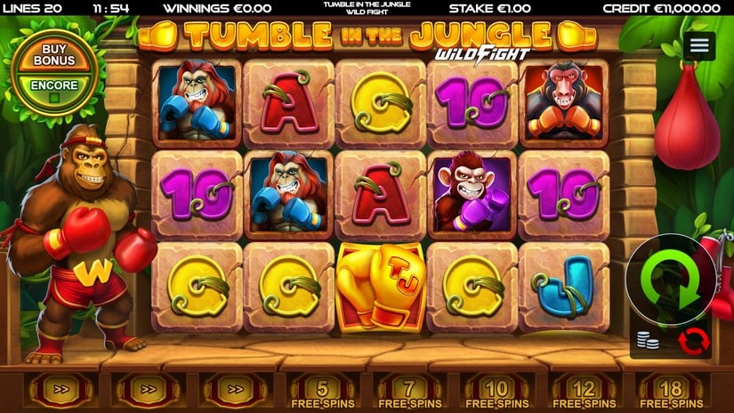 Tumble in the Jungle Wild Fight slot screen 1