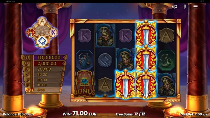 10 Swords slot screen 6